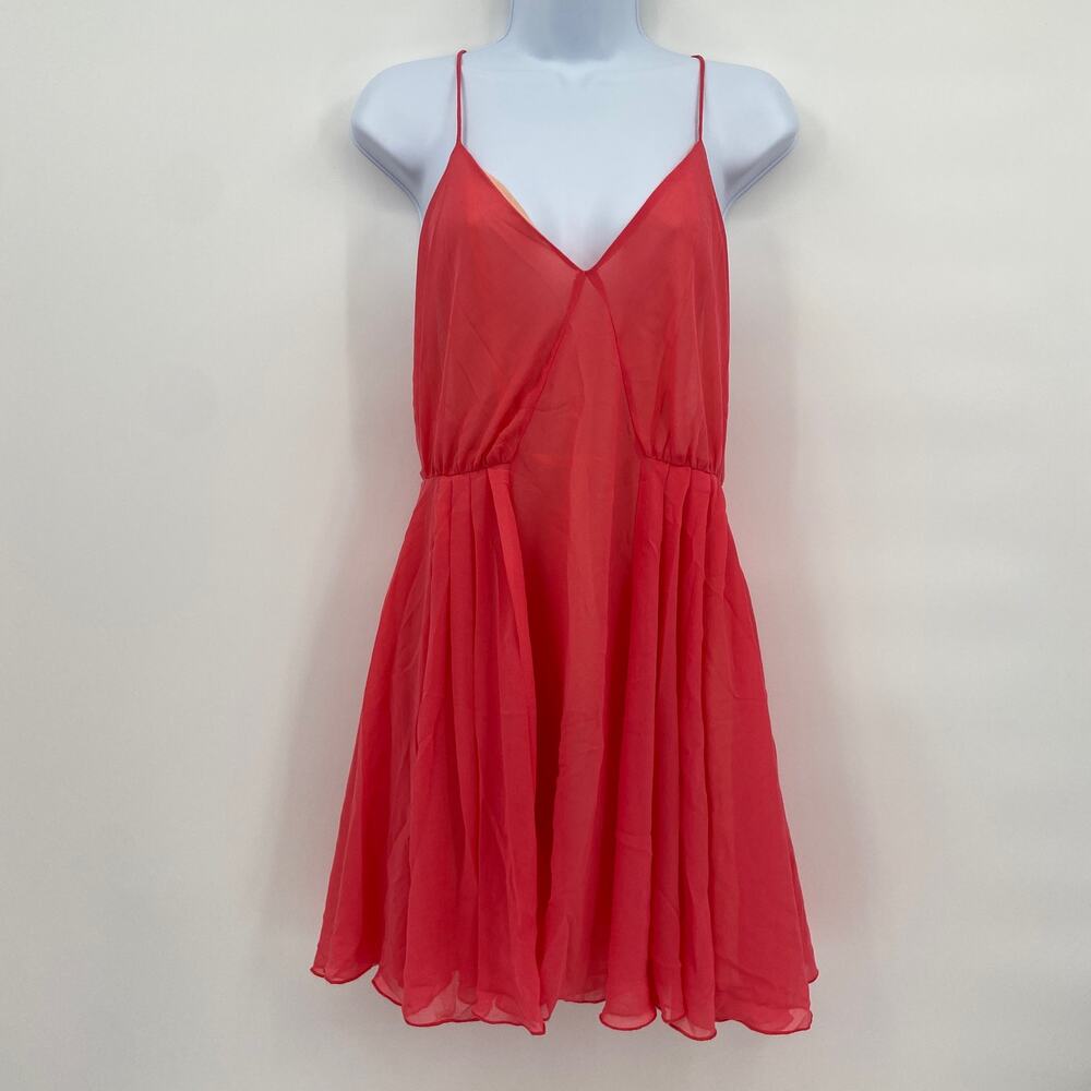 I Love H81 Red V-Neck Spaghetti Strap Mini Slip Dress Size Large NEW